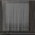 Modern Beige Curtains With Sheer Layers And Natural Light For Window Interior 3d model