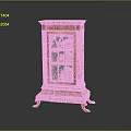 Classic Wooden Display Cabinet With Glass Door And Decorative Carved Legs