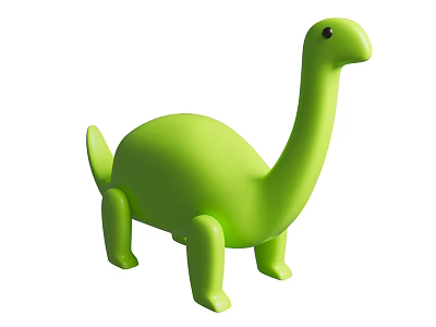 Green Dinosaur Toy with Simple Design Vibrant Color Sturdy Build for Kids Play 3d model