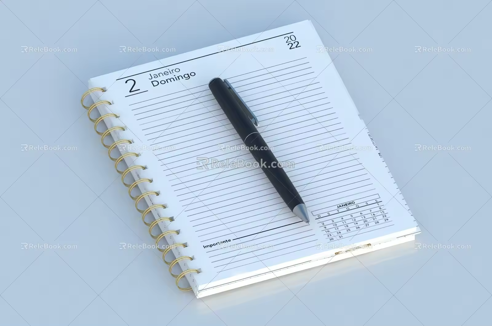 Notebook Pen Ballpoint Pen 3d model