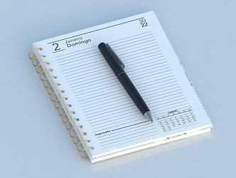 Notebook Pen Ballpoint Pen 3d model