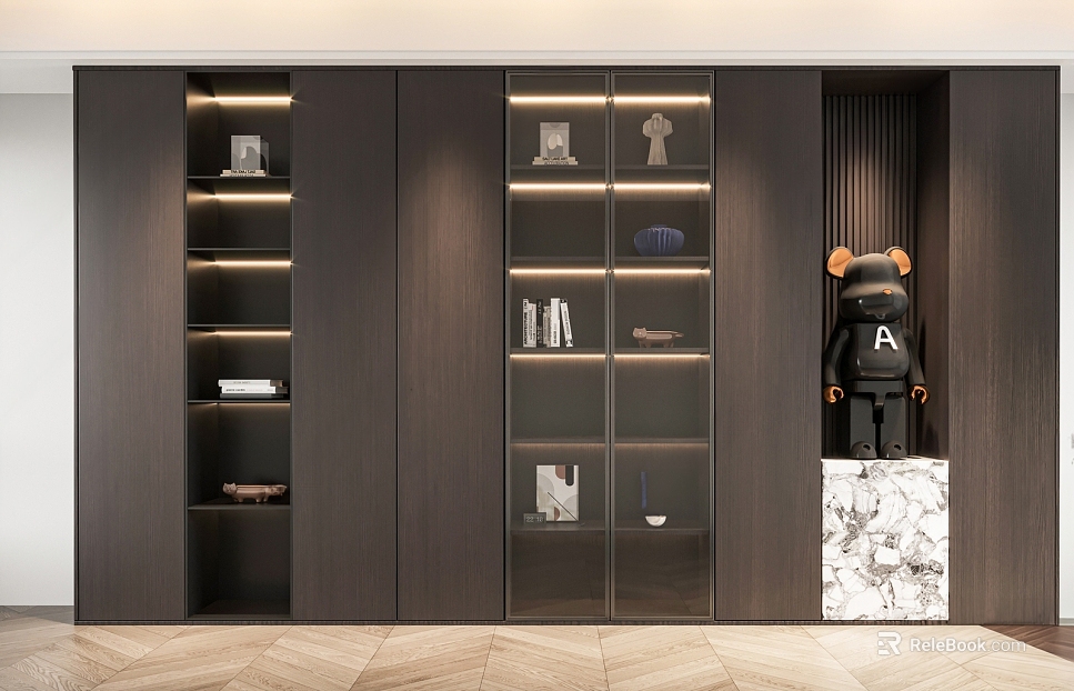 Modern Bookcase Decorative Cabinet texture