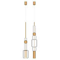 Modern Hanging Chandelier Design With Metal Rods And Transparent Glass Elements