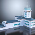 Modern Airport Control Tower With White Exterior Multiple Windows And Antenna On Top