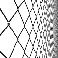 Durable Metal Chain Link Fence With Diamond Shaped Grid Design 3d model