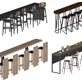Modern Bar Counter Interior Designs With Wooden Tops Metal Frames And Stools