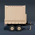 Functional Transport Vehicle With Enclosed Cargo Container And Multiple Wheels 3d model