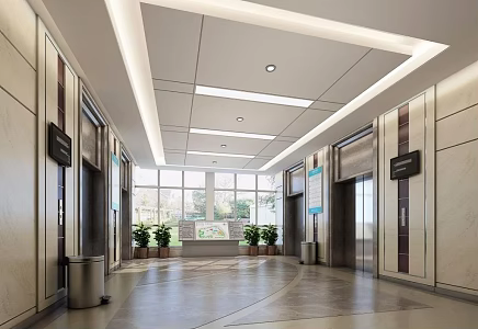 Elevator hall 3d model