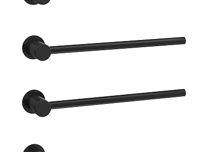 Modern Black Bathroom Accessories With Sleek Towel Bars And Wall Mount Design 3d model