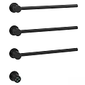 Modern Black Bathroom Accessories With Sleek Towel Bars And Wall Mount Design