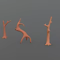 Cartoon Style Trees with Brown Trunks Green Leaves and Left to Right Trunk Leaf Variations