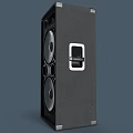 Black Audio Speaker With Dual Large Drivers And Professional Sound System Design