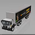 White Semi Truck With Large LEGO Advertisement On Trailer Body
