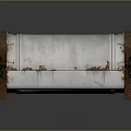 Vintage White Cylindrical Household Storage Container With Brown Edges And Support Legs