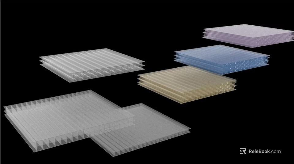 Sunshade Panels With Transparent And Colored Honeycomb Structure For Outdoor Use 3d model 