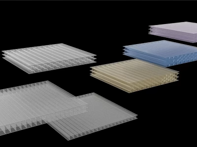 Sunshade Panels With Transparent And Colored Honeycomb Structure For Outdoor Use 3d model