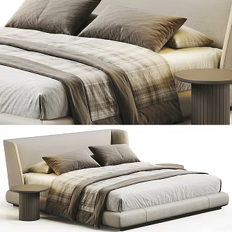 Minotti modern double bed 3d model