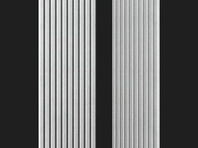 Modern Silver Vertical Striped Components on Black Background for Decor 3d model