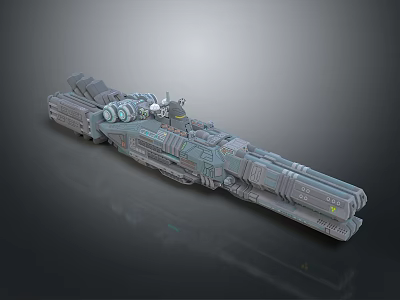 Futuristic Sci-Fi Spaceship Model With Detailed Exterior And Complex Structure Design 3d model