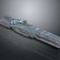 Futuristic Sci-Fi Spaceship Model With Detailed Exterior And Complex Structure Design 3d model