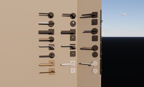 Modern Door Handle Door Lock 3d model