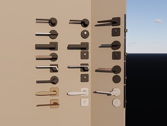 Modern Door Handle Door Lock 3d model