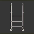 Stainless Steel Pool Ladder With Handrails And Reflective Surface On Dark Background