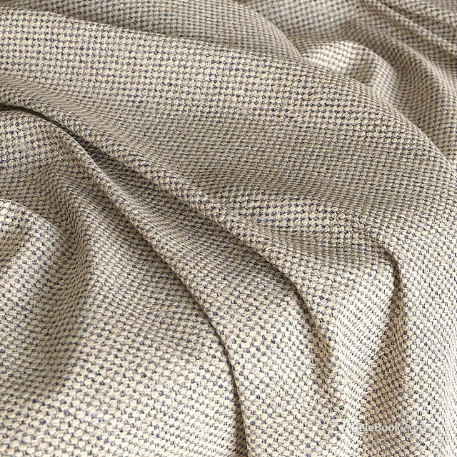 Beige Checkered Fabric With Soft Wrinkles And Elegant Textured Design 3d model 