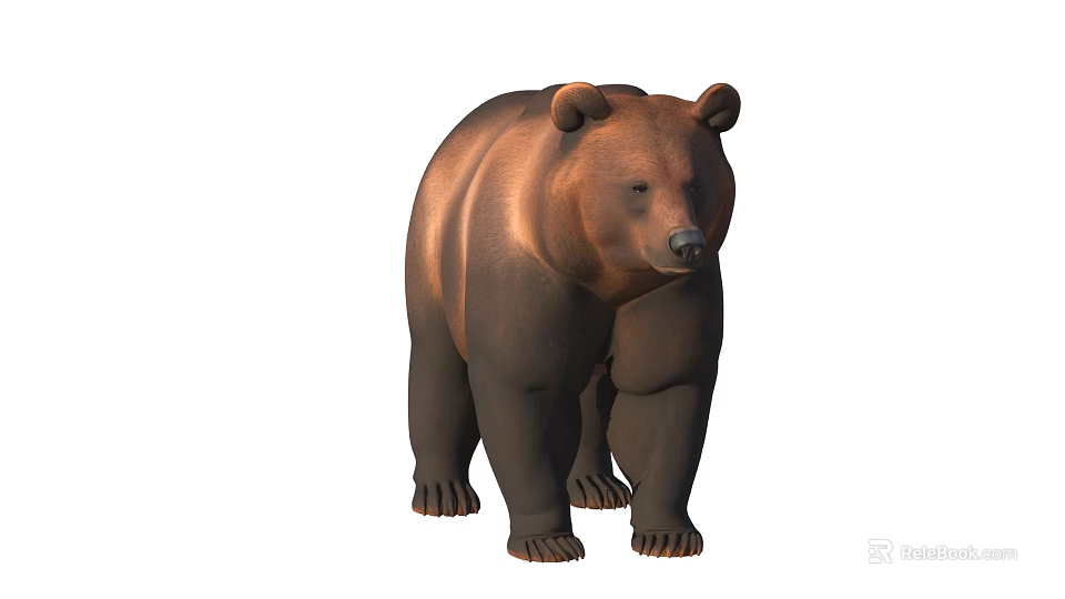 Realistic Reptile Animal Figure With Brown Skin Standing On White Background 3d model 