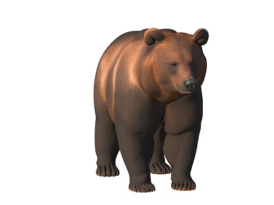 Realistic Reptile Animal Figure With Brown Skin Standing On White Background 3d model