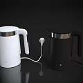 Modern Kitchen Appliances White And Black Electric Kettles With Stainless Steel Design