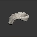 White Soft Folded Knit Scarf With Detailed Texture On Dark Background 3d model