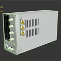 White Electronic Device With Digital Display Knobs Ventilation Slots And Warning Labels