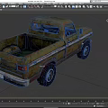 Rusty Vintage Green Truck With Weathered Paint And Open Bed Design