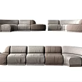Modern Sectional Sofa With Neutral Fabric And Modular L Shaped Design 3d model