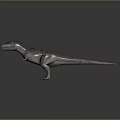 Realistic Tyrannosaurus Rex Dinosaur Model Standing On Dark Background With Reflection