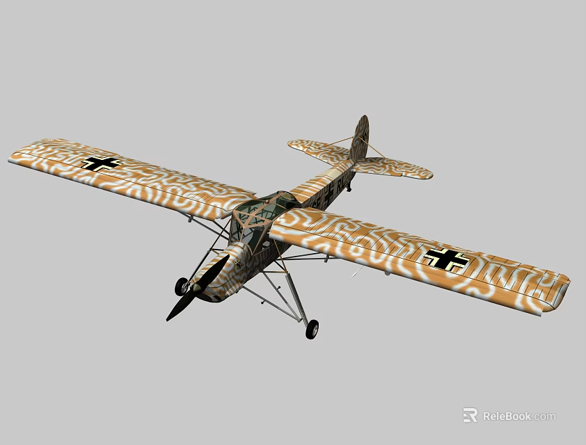 Classic Passenger Plane With Camouflage Paint And Distinctive Wing Design Features 3d model 