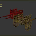 Two Vintage Wooden Hand Carts With Classic Design And Wooden Wheels