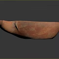 Traditional Terracotta Household Container With Carved Floral Patterns Curved Handle And Central Hole