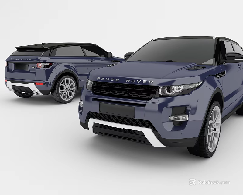 Blue Range Rover Cars With Front And Rear Exterior Design Views 3d model 