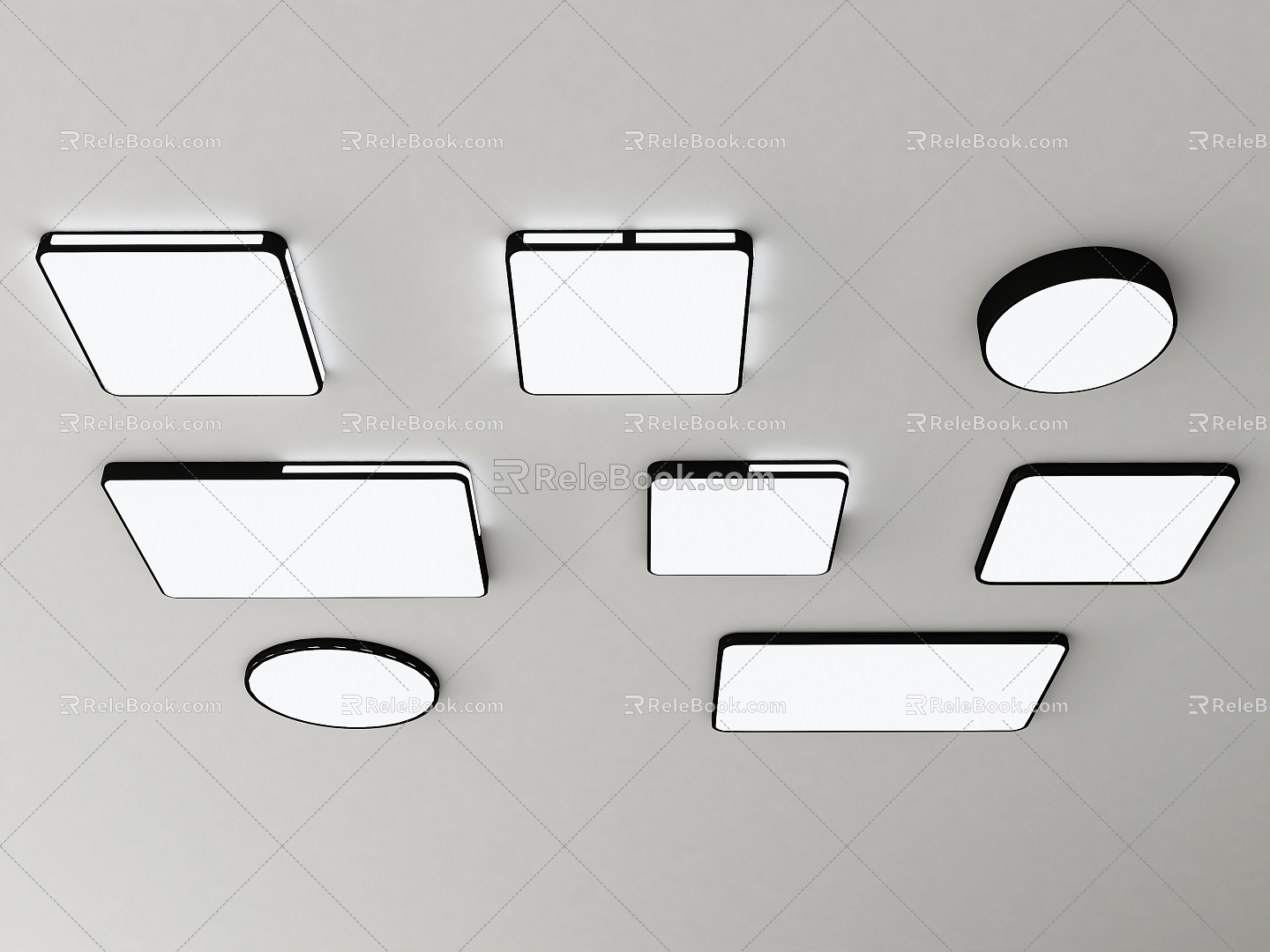 Modern minimalist ceiling lamp 3d model