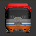 Red Modern Train With Streamlined Design Shiny Exterior And Windows
