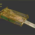 Red And Green Dump Truck Model With Open Bed And Soil Stones Wood Debris