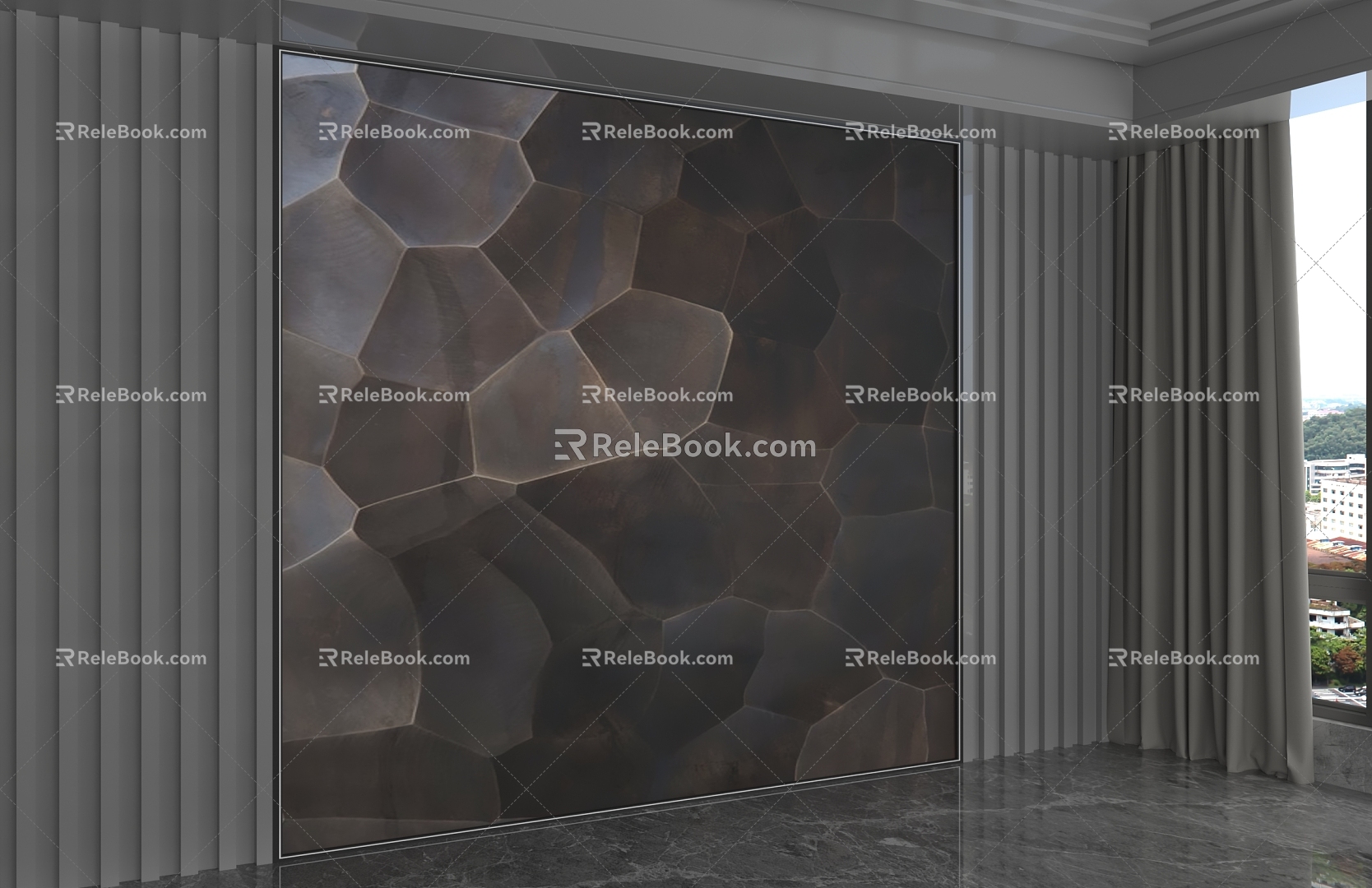 Modern background wall 3d model