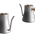 Stylish Silver Kettles With Wooden Handle And Lid For Daily Use
