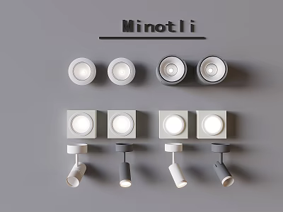Minotli Contemporary Downlights and Spotlights with Various Round Square White Gray Designs 3d model