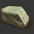 Natural Wood Stone Block With Green White Texture And Rough Decorative Surface