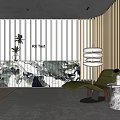 Modern Front Desk Hall Front Desk 3d model
