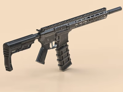Modern Tactical Black Rifle Featuring Rail System Pistol Grip And Magazine 3d model
