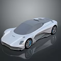 White Concept Sports Car With Sleek Aerodynamic Body And Large Alloy Wheels